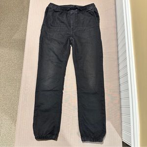 Gap Kids Black Jogger Pants Boys Size L Elastic Waist Adjustable Strings